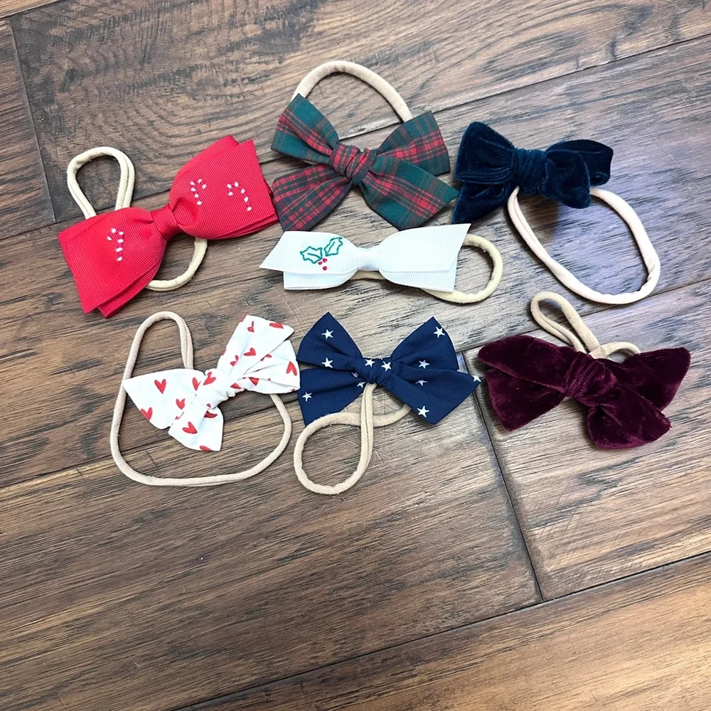 Baby Girls’ Holiday Headband Bow Lot